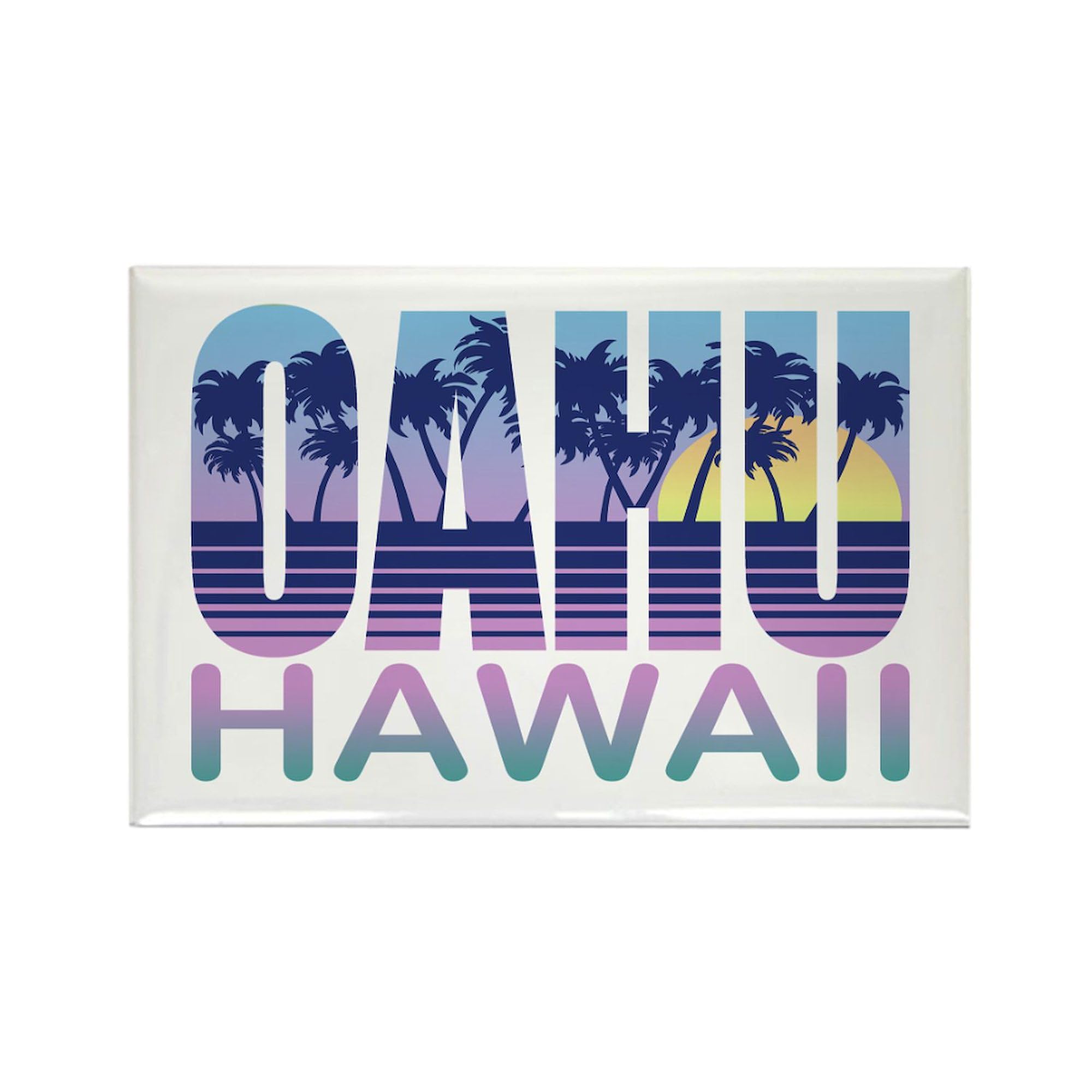 Cafepress Oahu Hawaii Rectangle Magnet, 3''X2'' Refrigerator Magnet