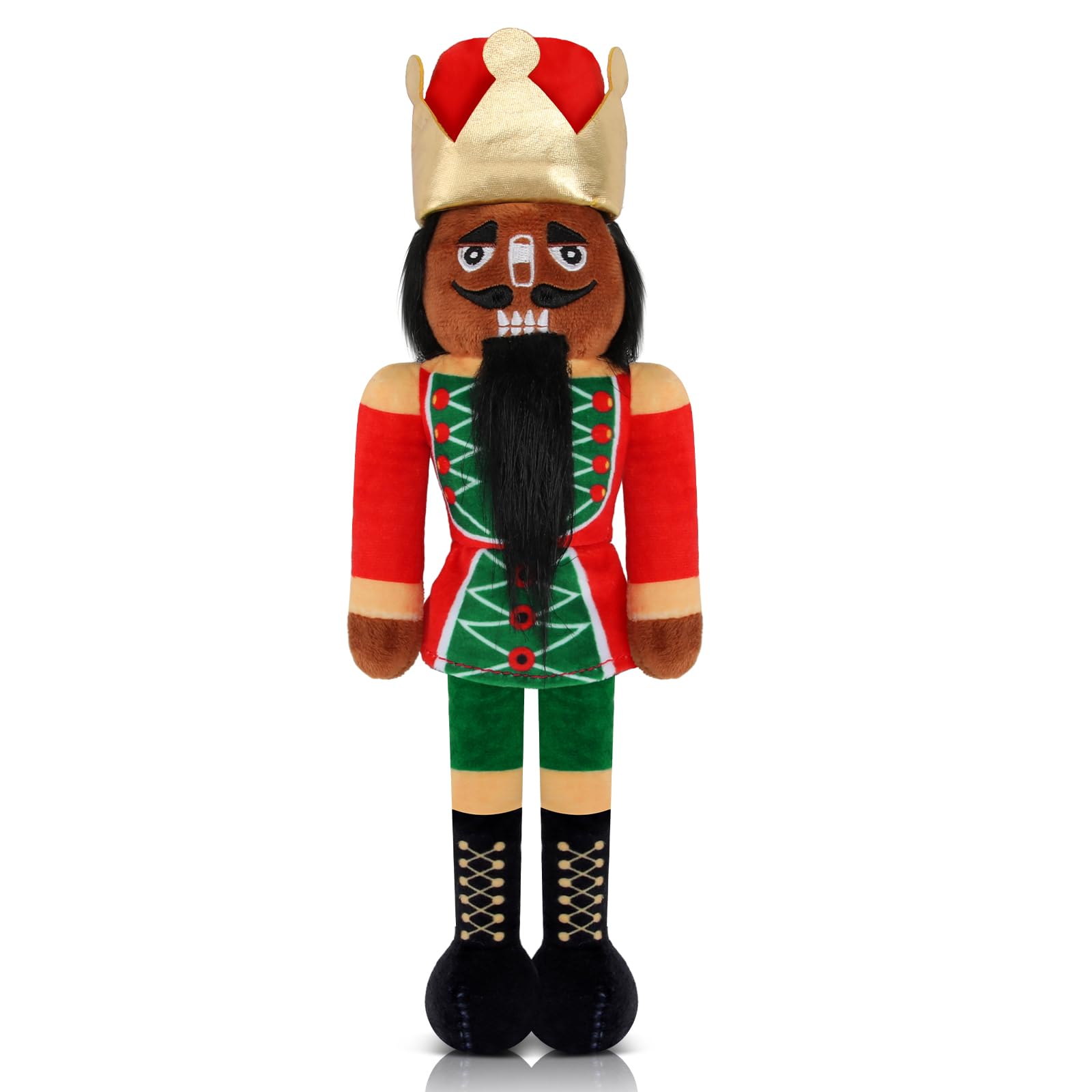 Lunmon 12 Inch Nutcracker Stuffed Plush Doll Gifts for Christmas Xmas Holiday Gifts Home Party Table Centerpieces(African Nutcra