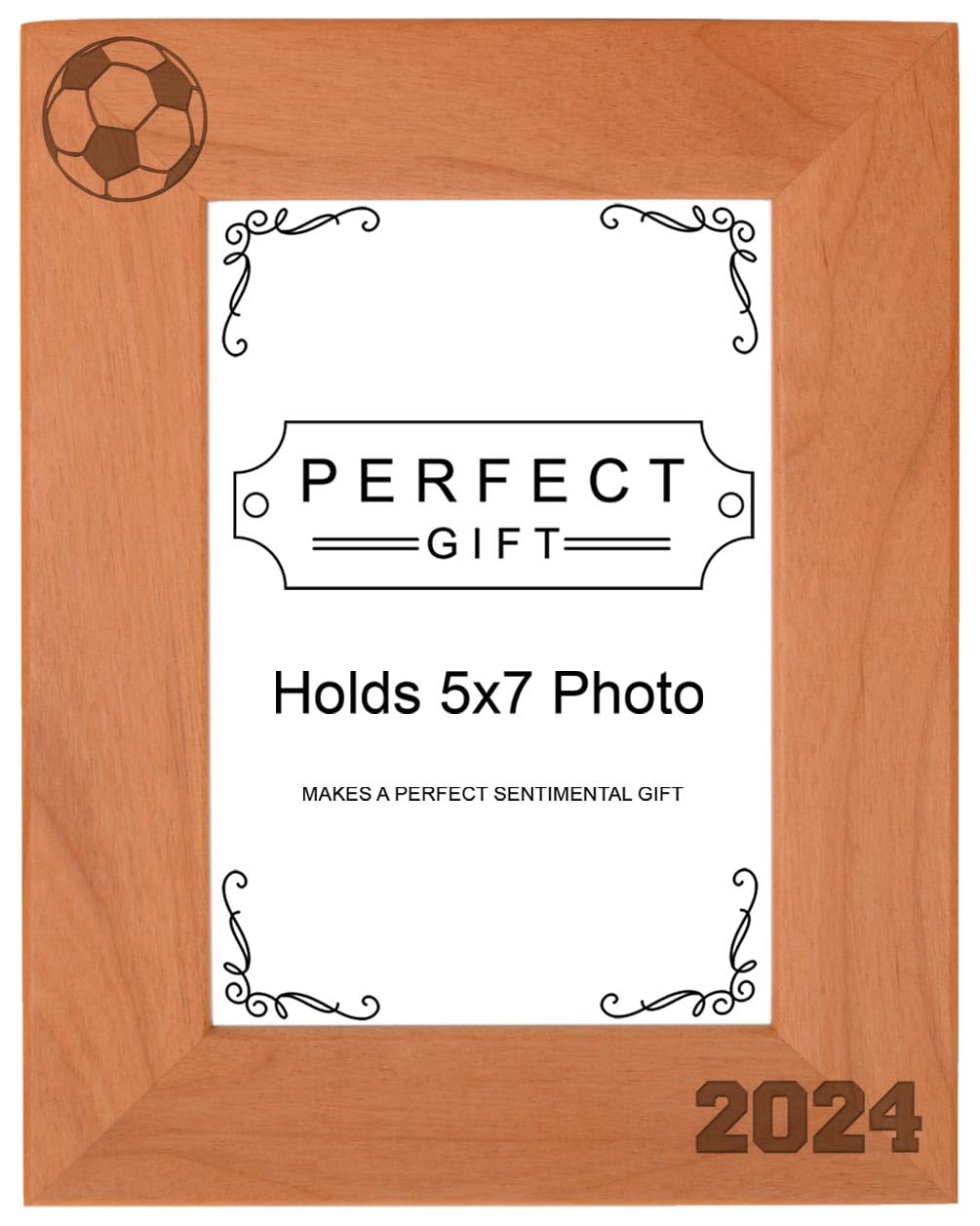 Personalized Gifts Sports Frame 5x7 Soccer Frame 2024 Soccer Photo Frame Wood Engraved 5x7 Portrait Picture Frame