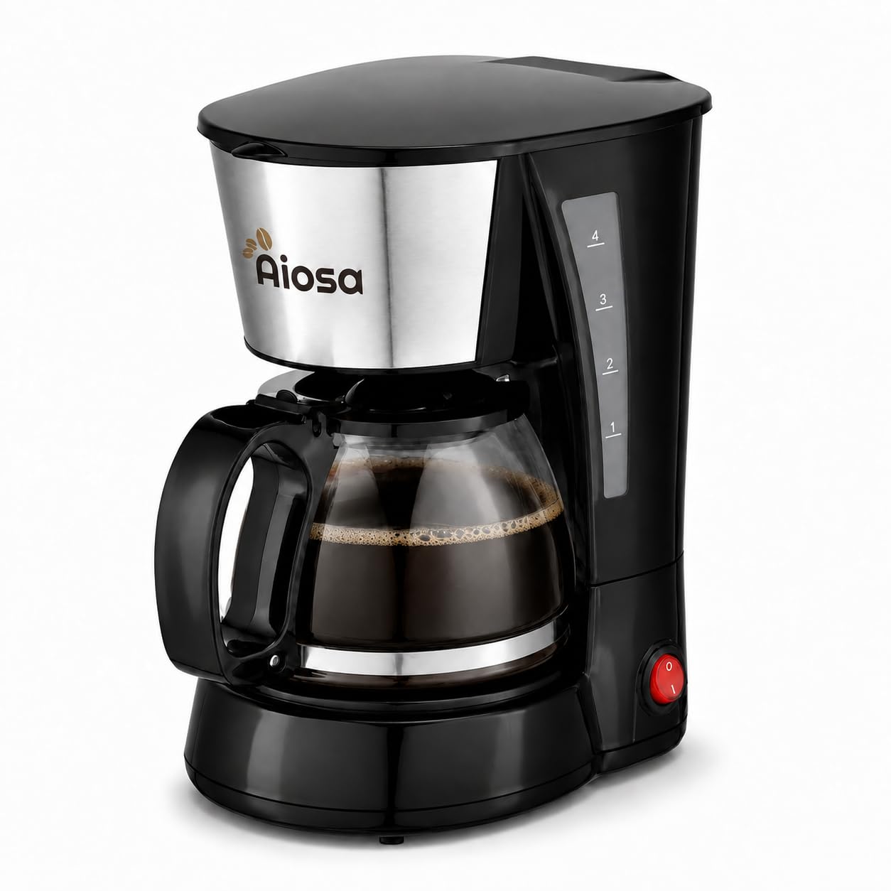 Aiosa 4 Cup Mini Drip Coffee Maker, Reusable Filter, Keep Warm, AntiDrip
