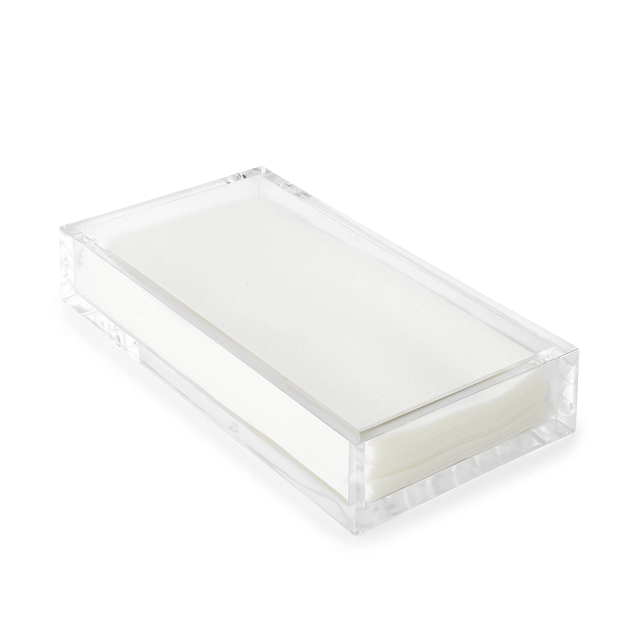 Huang Acrylic Clear Rectangle Paper Napkin Holder | For Dinner, Bathrooms, Hosting, Picnics, Weddings, Parties | Long Lasting Pr