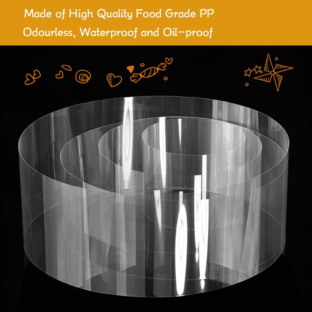 Yql Cake Collar 10 Inch,Acetate Cake Collar Roll Diy Acetate Sheet Baking Transparent Mousse Cake Sheets Surrounding Edge Clear
