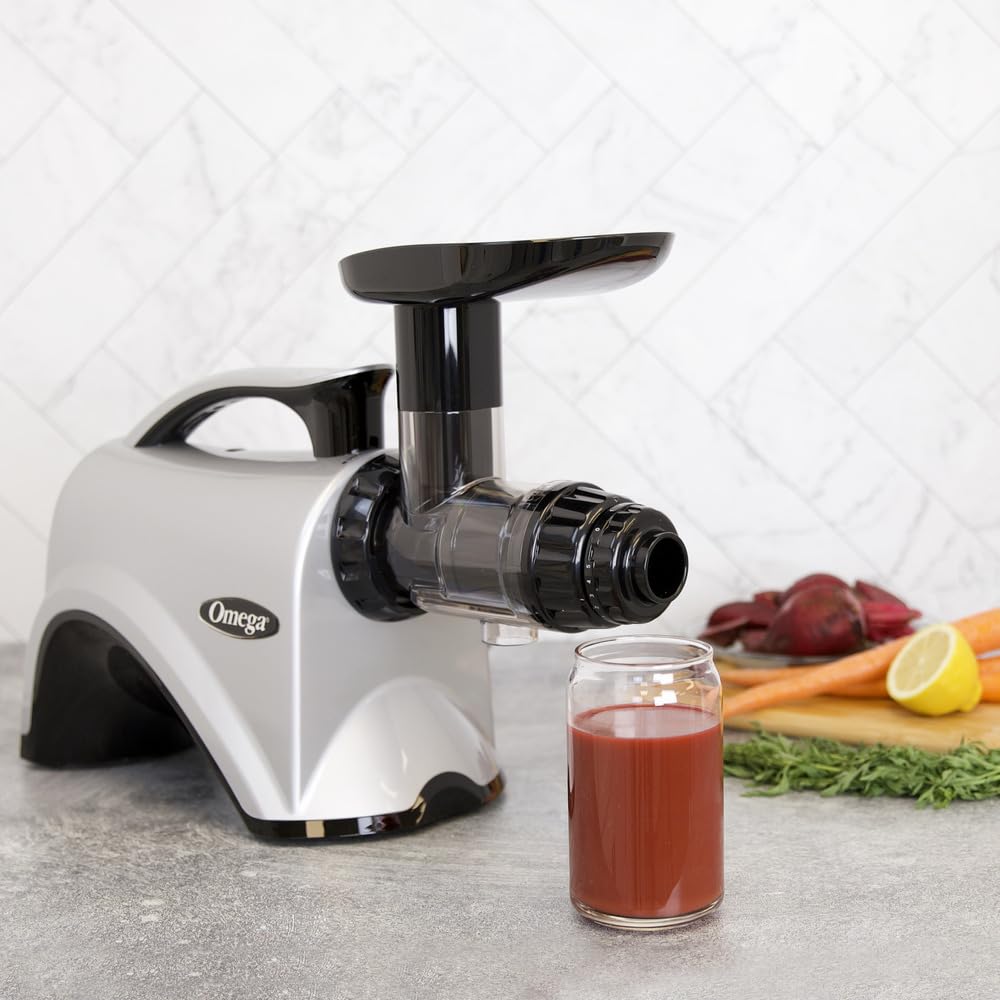 Omega Nc800Hds Cold Press Juicer Machine, Vegetable And Fruit Juice Extractor And Nutrition System, Dual-Stage Slow Masticating