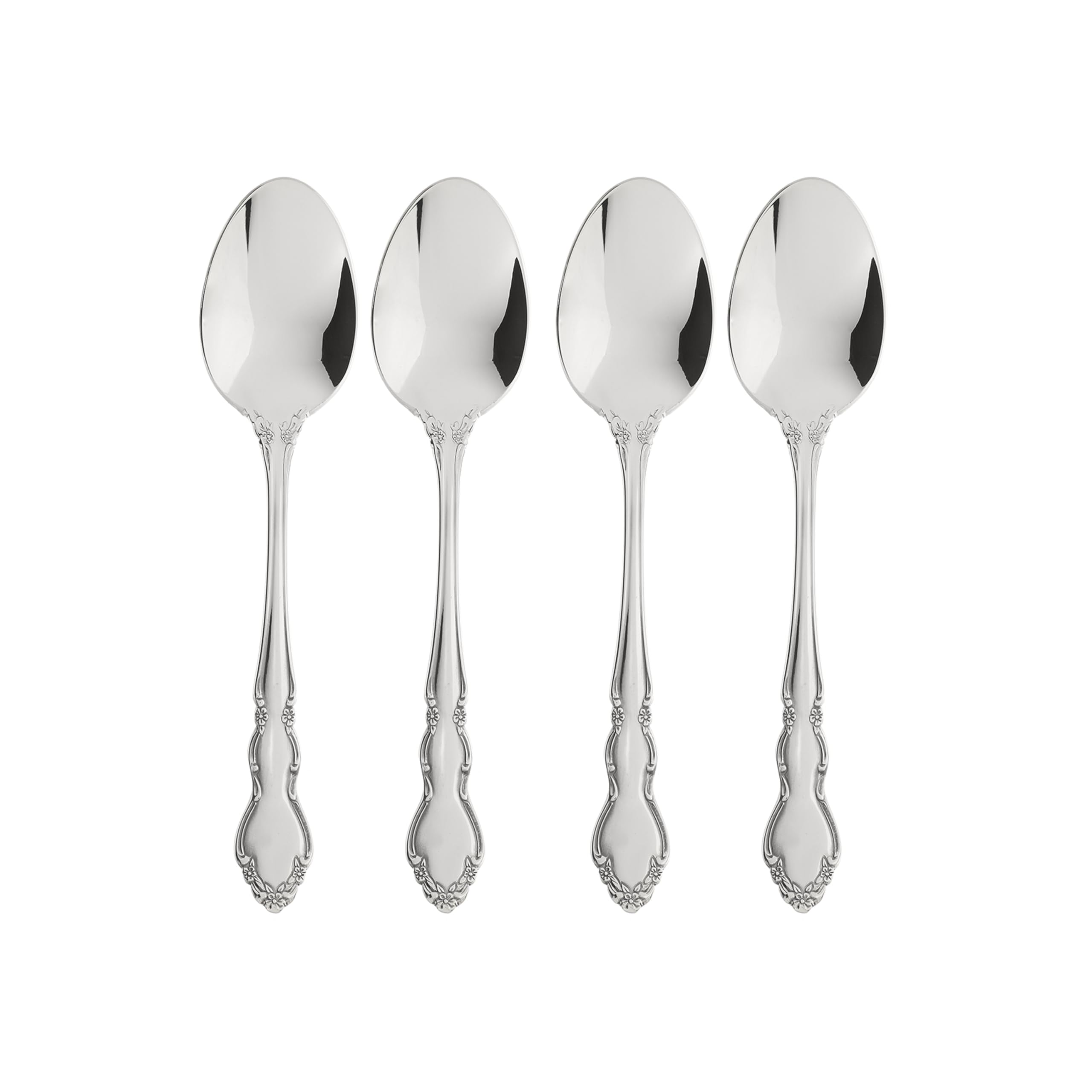 Oneida Dover Fine Flatware Teaspoons, Set Of 4 , 18/10 Stainless Steel, Silverware Set, Dishwasher Safe