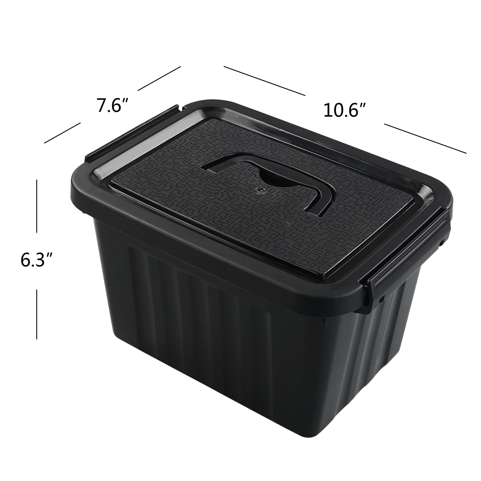 Parlynies Plastic Storage Container Bin With Secure Lid And Latching Buckles, 6 Pack, 7 Qt.