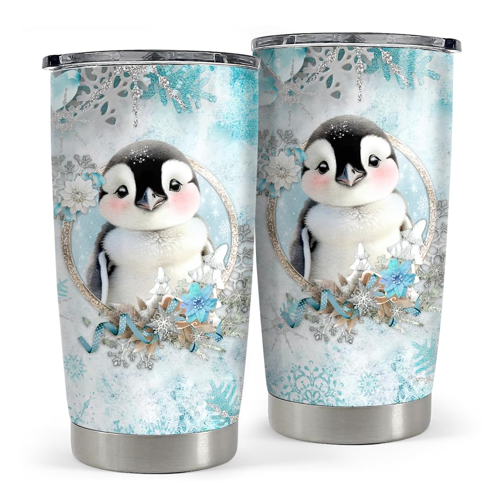 Penguin Tumbler 20oz Stainless Steel Insulated Coffee Travel Mug Cup for Women Girls Penguin Gifts for Birthday Christmas