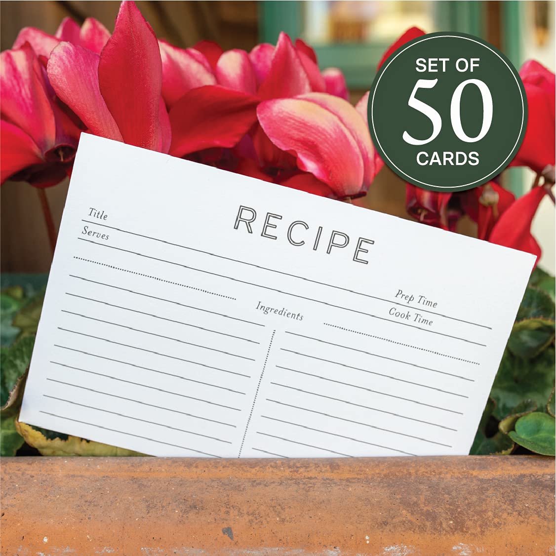 Jot & Mark Recipe Cards 4X6 Inches Blank Double Sided, 50 Count (Modern Minimal)