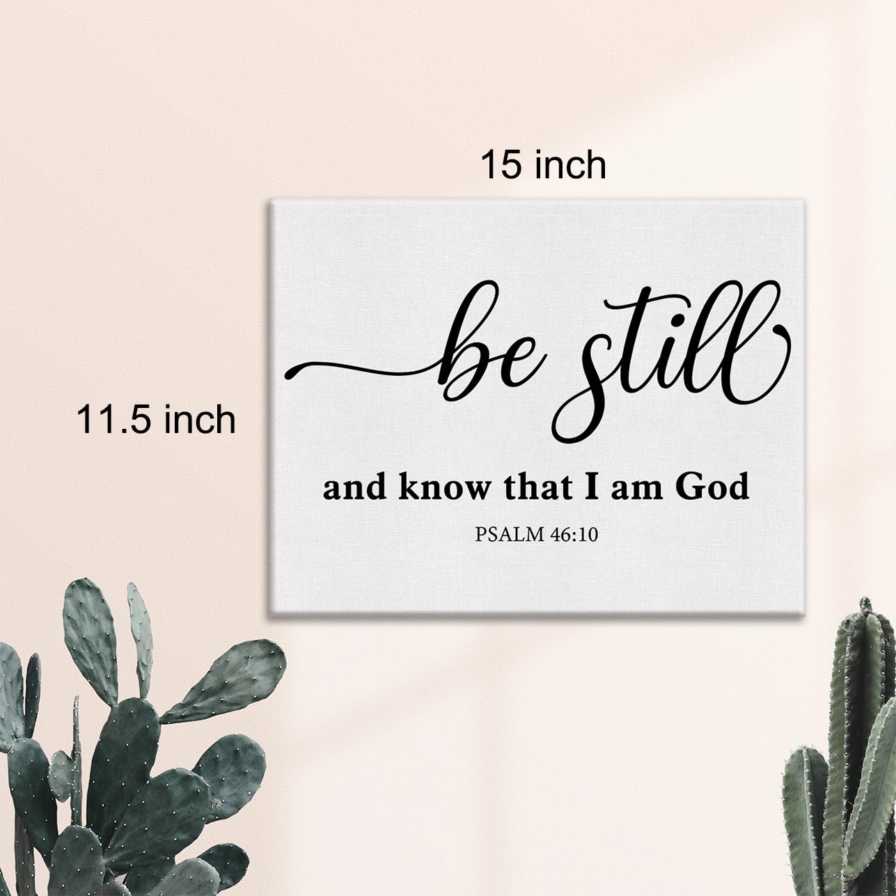 Inspirational Bible Verse Wall Art Canvas Painting Print Framed Be Still and Know Psalm 46:10 Scriptures Canvas Minimalist Chris