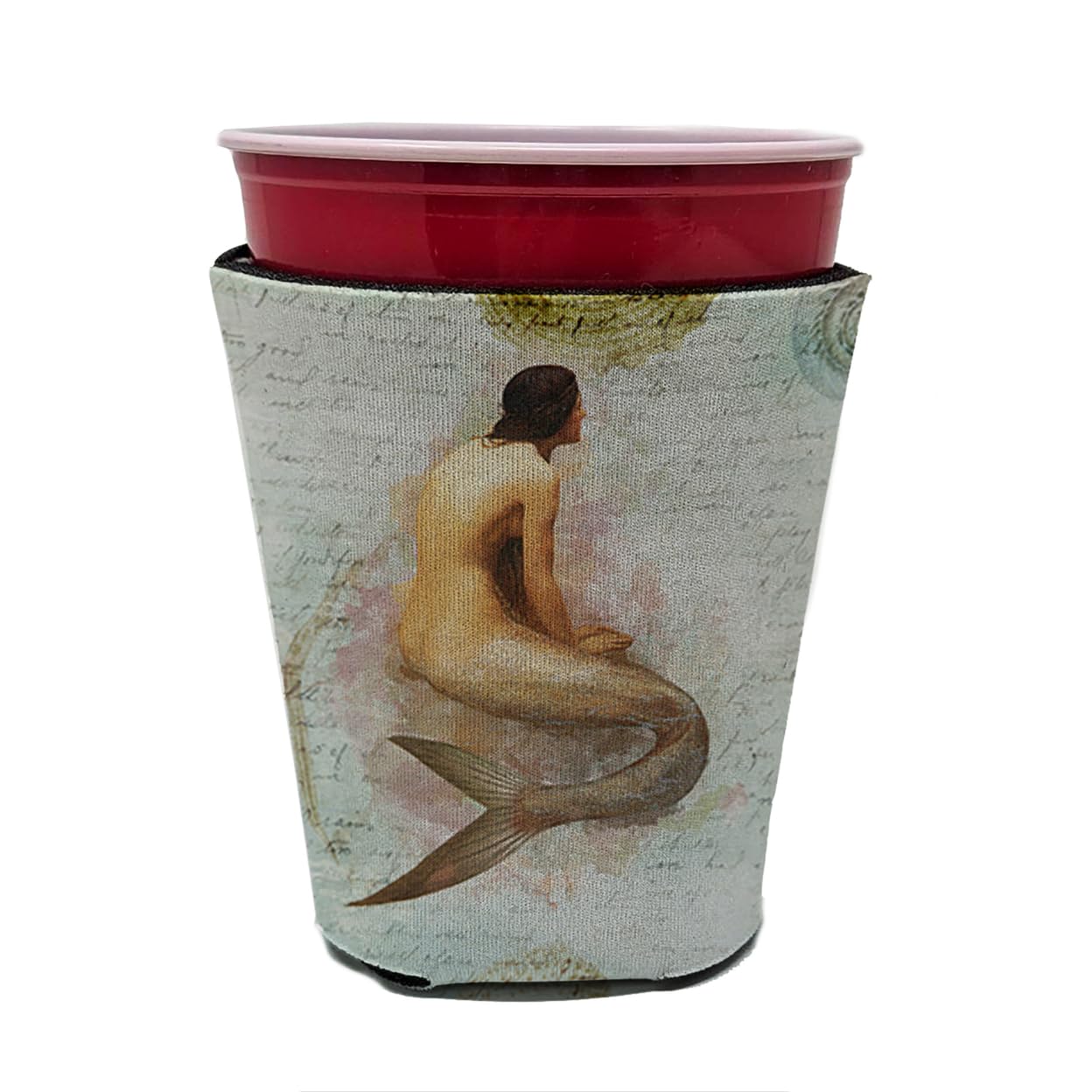 Mermaids and Mermen  Red Solo Cup Beverage Insulator Hugger