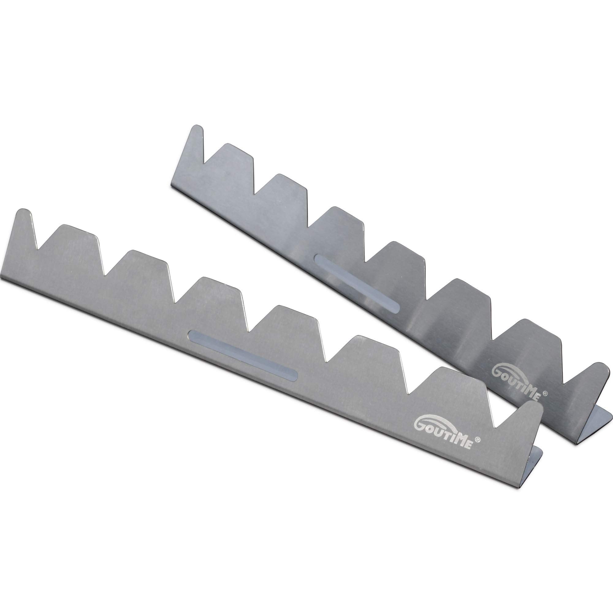 Goutime Stainless Steel Shish Kabob Skewer Rack With Storage Bag, Universal Barbecue Bbq Skewers Holder For Grill