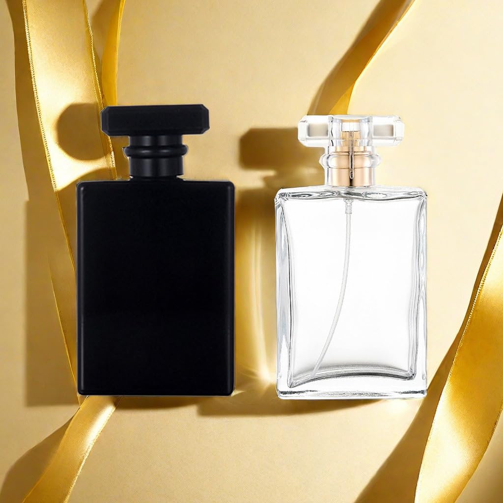 Yorror 2 Pack 100Ml Clear Thick Glass Perfume Atomizer,Empty Refillable Perfume Spray Bottle For Men And Women,Portable Fragranc