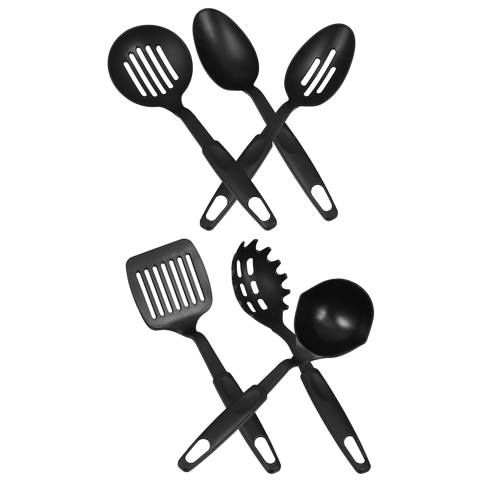 PRETYZOOM Kitchen Utensil Set 6Piece Kitchen Spoon Set for Cooking Heat Resistant Nylon Cooking Utensils for Stirring Serving a