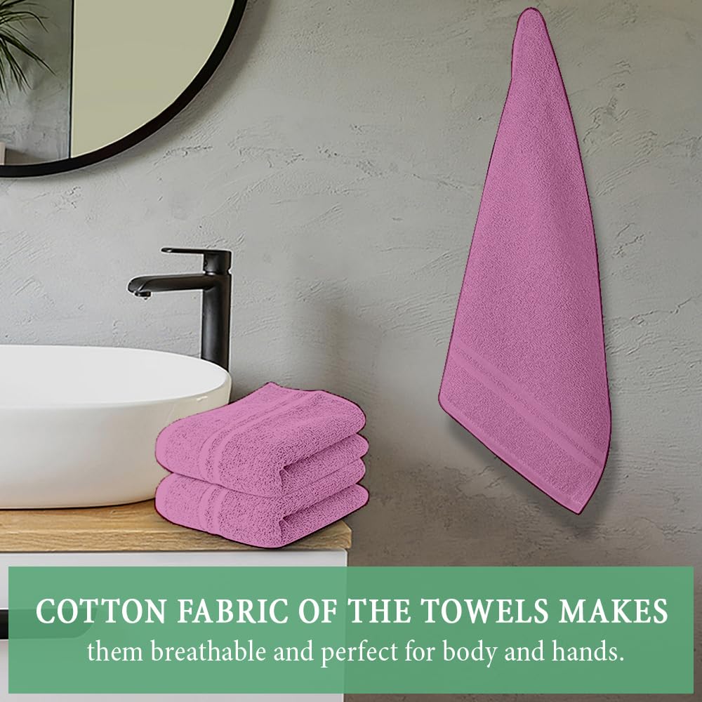 TOALLA 100% Cotton Salon Towel Set of 24|400 GSM|Soft Hand Towel|Bulk Hand Towel|Cotton Salon Towel|Ideal for Spa Gym Bathroom H