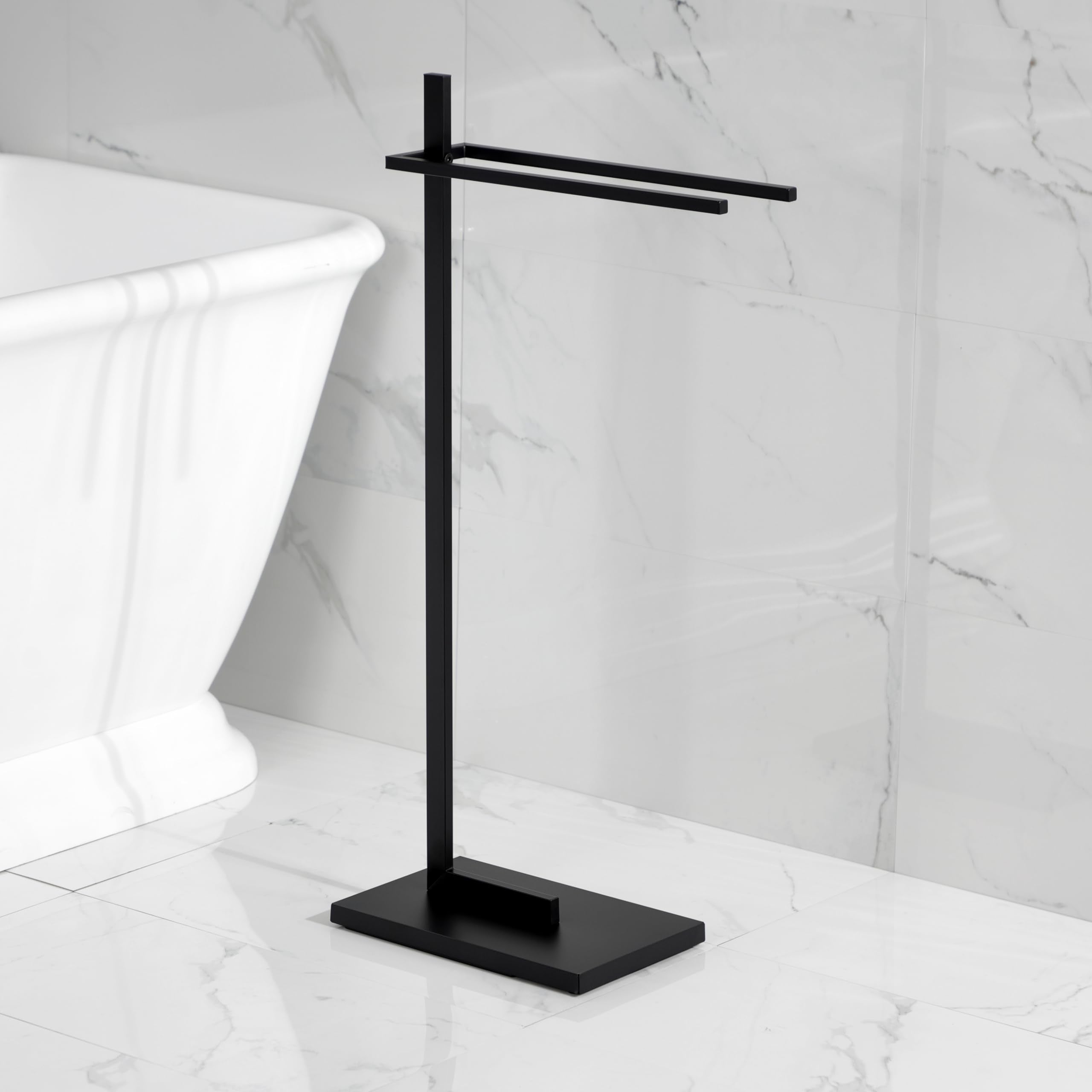 Kingston Brass Scc8600 Edenscape Freestanding Dual Towel Rack, Matte Black