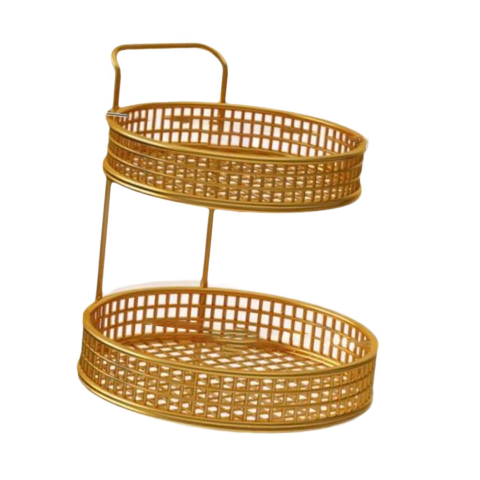 Ujeavette Spice Rack Container Food Organizer Basket For Dining Table Kitchen Cupboard Two Tiers