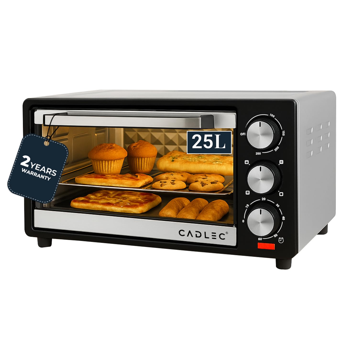 Cadlec Multichef Multi-Function Otg For Kitchen, 25 Litre, 1300W, Oven Toaster Griller, Adjustable Temperature & Timer, Bake, Gr