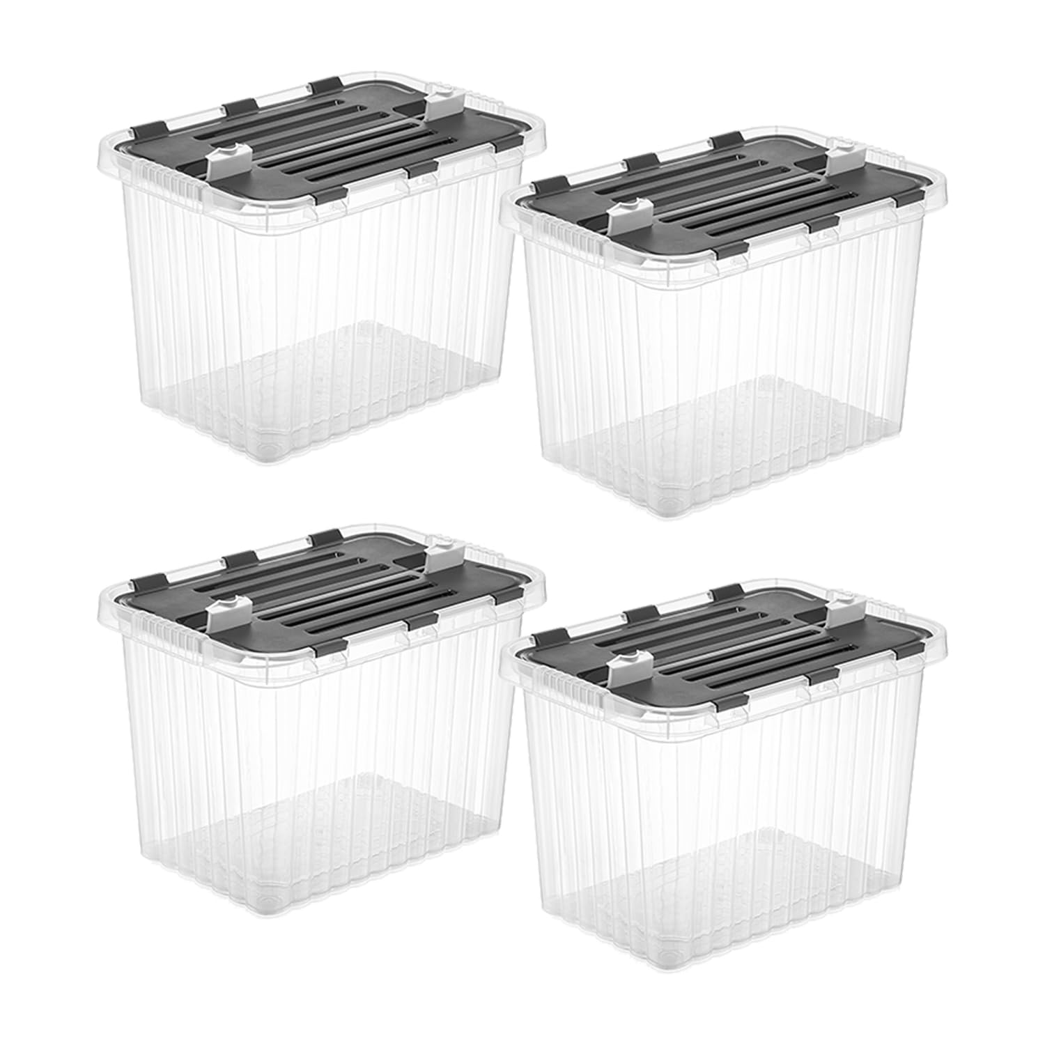 Superio 26 L Deep Storage Container With Hinged Lid (4 Pack)
