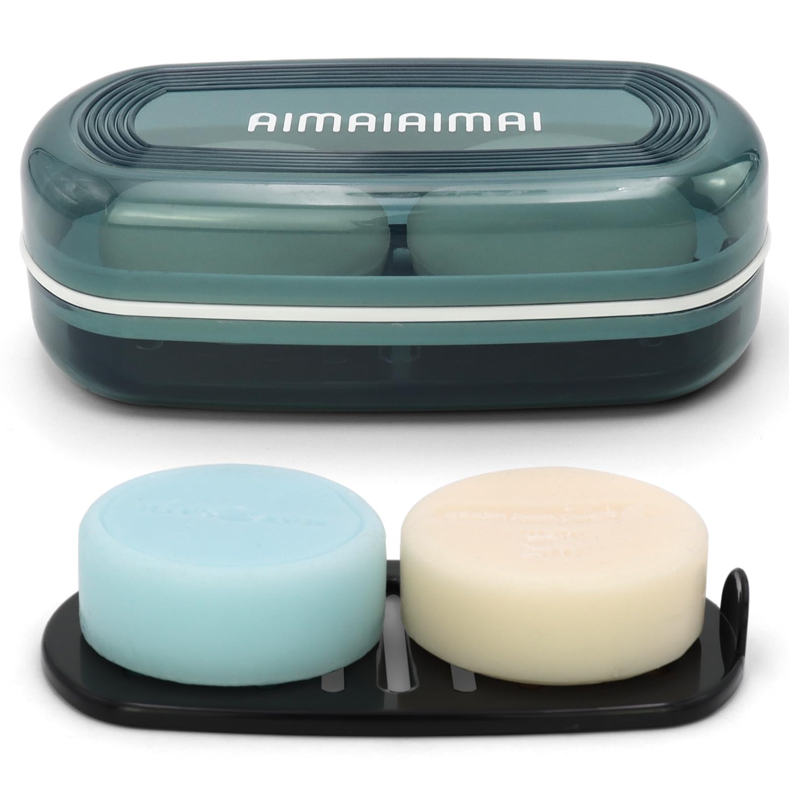 Aimaiaimai Shampoo Bar Holder, Travel Soap Container, Large Soap Box, Soap Dish With Draining Layer, Soap Case For Bathroom, Tra