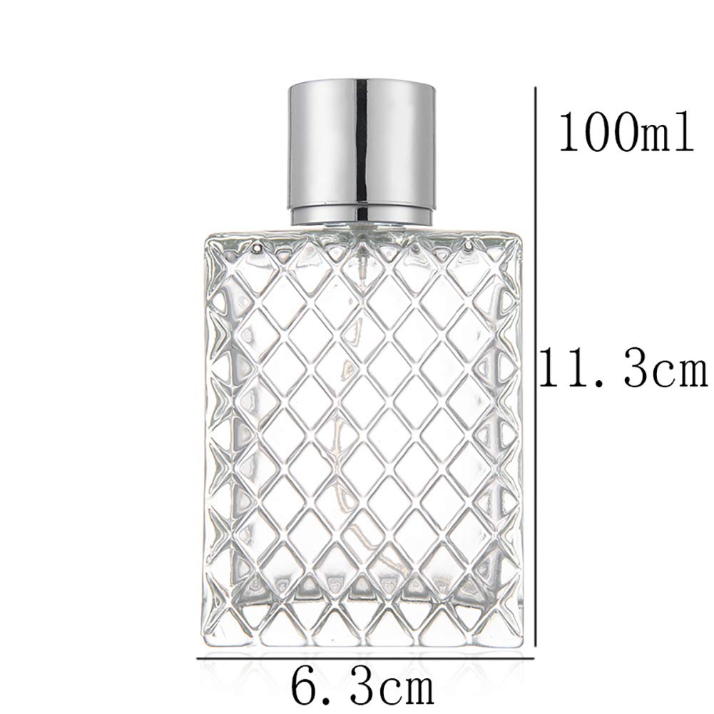 Cchude 100Ml 3.4Oz Clear Glass Spray Bottles Empty Square Perfume Fine Mist Atomizer Refillable Essential Oil Container For Trav