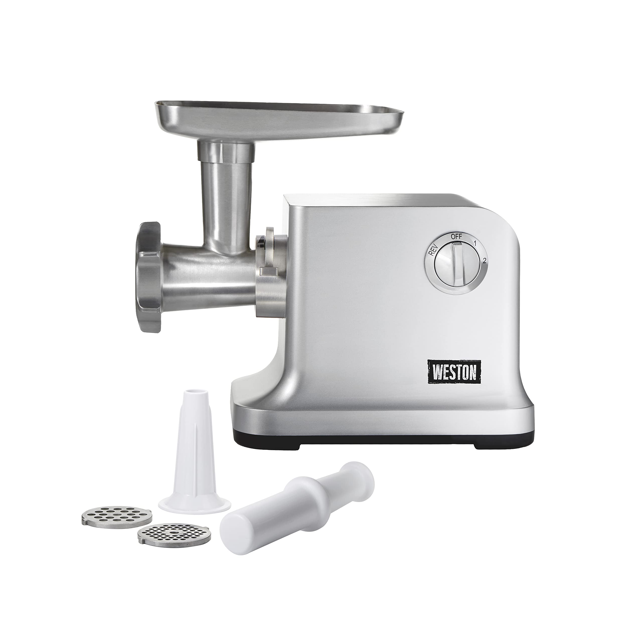 Weston Electric Meat Grinder & Sausage Stuffer, #12 750 Watt, 1 HP Motor, Grinds 4 lbs Per Minute, Includes Stainless Steel Grin