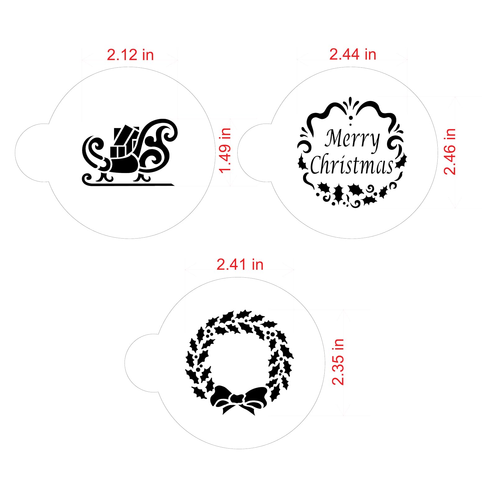 Designer Stencils Holiday Christmas Greetings Cake Stencils, Beige/Semi-Transparent