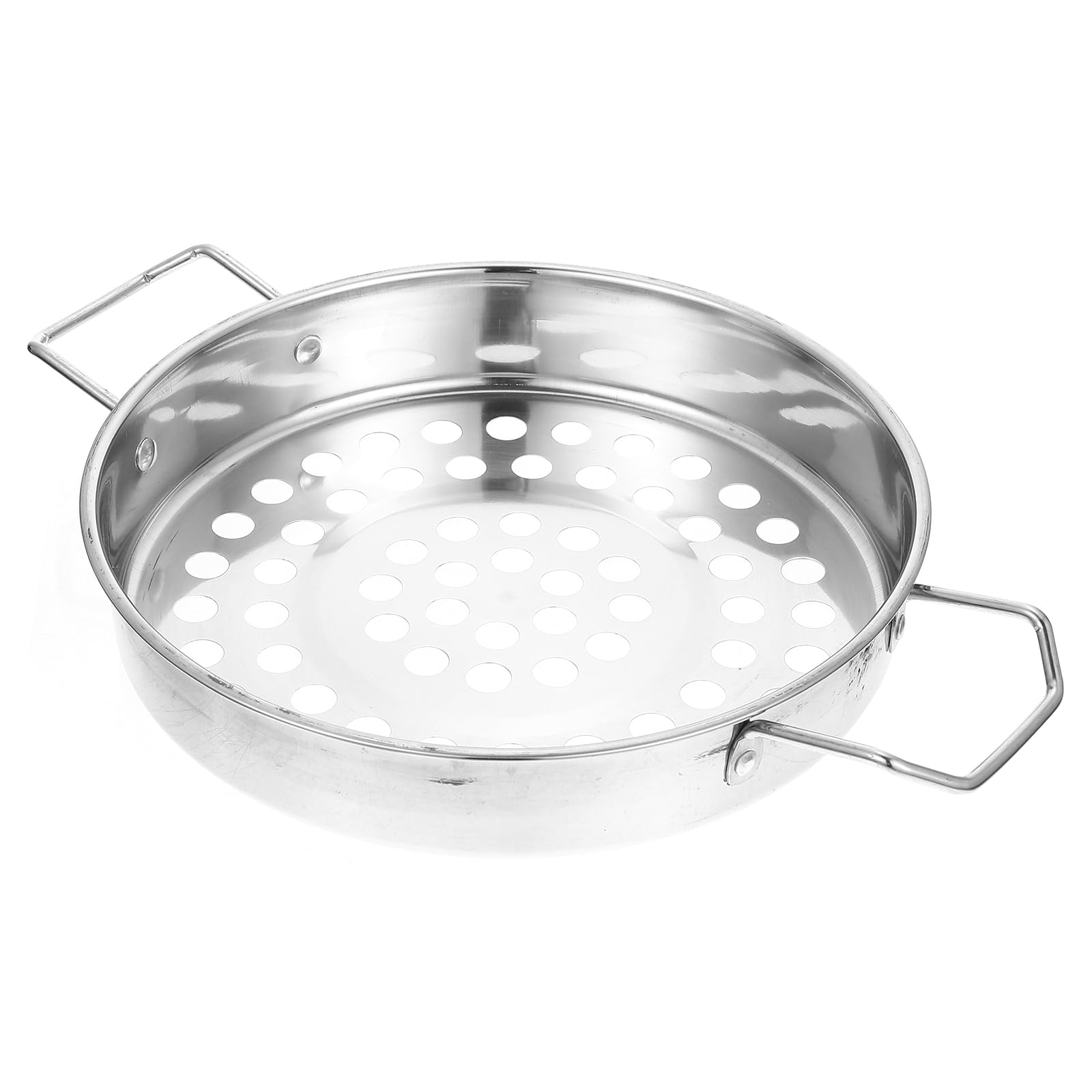 SHOWERORO Large Hole Stainless Steel Colander Mesh Strainer for Shrimp and Vegetables Kitchen Cooking Gadget with Comfortable Ha