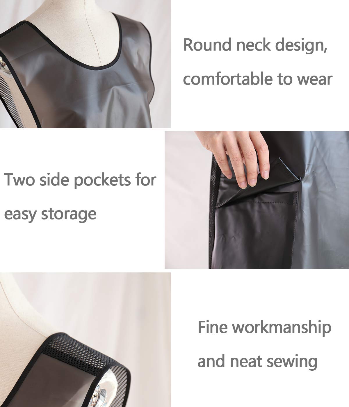 Newgem 100% Waterproof Cross Back Apron With Pockets For Women Men Dishwashing, Cleaning Fish, Lab Work, Dog Grooming, Gardening