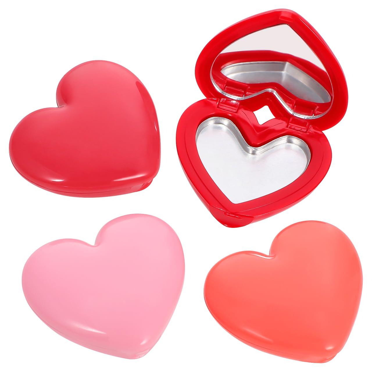 Gogogmee Heart Shaped Lipstick Box 4 Pack Empty Eyeshadow Holder Compact Cases for Diy Eyeshadow Blush Travel Makeup Organizer 1