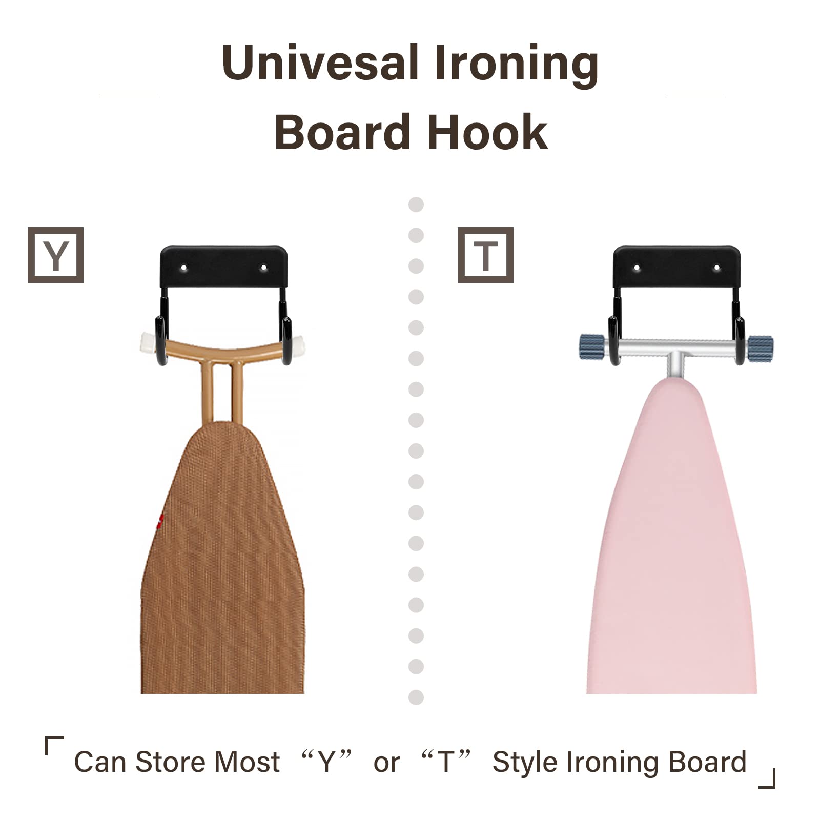 Alpinista Ironing Board Hanger Iron Board Wall Mount For Laundry Rooms, Black