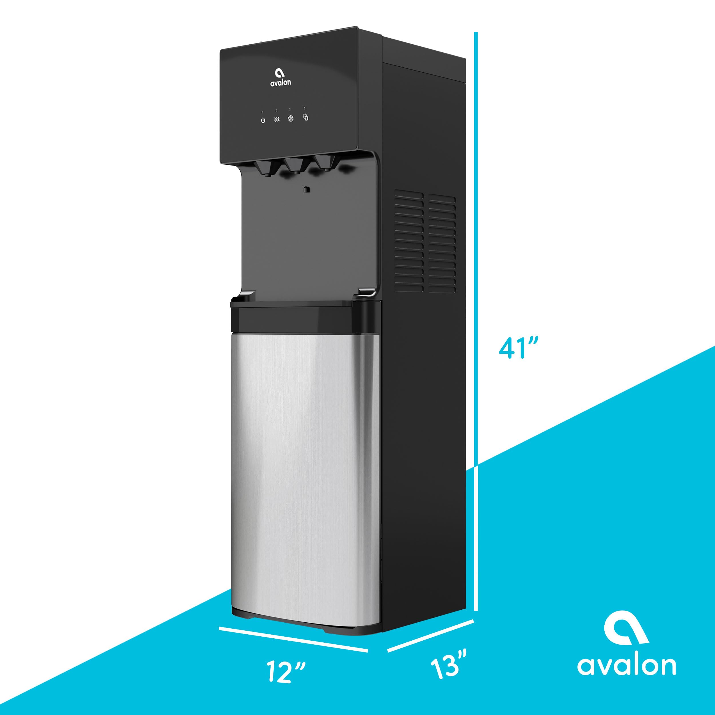 Avalon Bottom Loading Water Cooler Water Dispenser With Bioguard- 3 Temperature Settings - Hot, Cold & Room Water, Durable Stain
