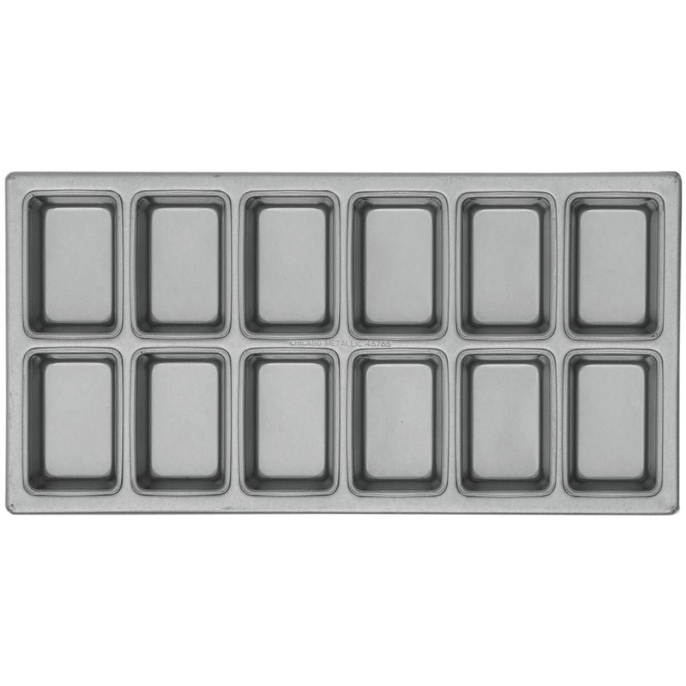 Chicago Metallic Aluminized Steel Mini-Loaf Pan for 12 Mini-Loaves