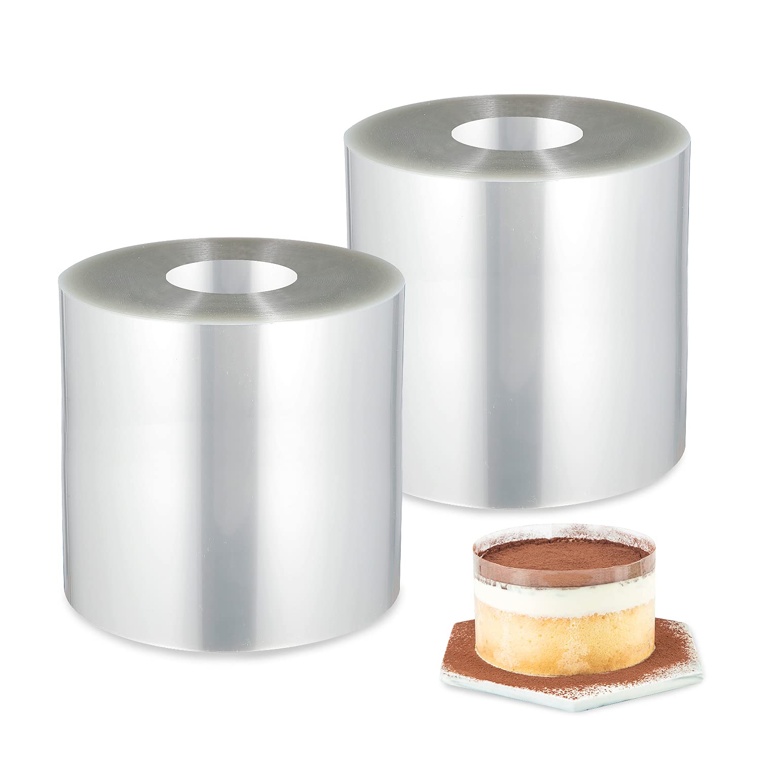 Cake Collar,2 Pack Transparent Mousse Cake Rolls Clear Cake Strips, Transparent Cake Rolls, Mousse Cake Acetate Sheets For Choco