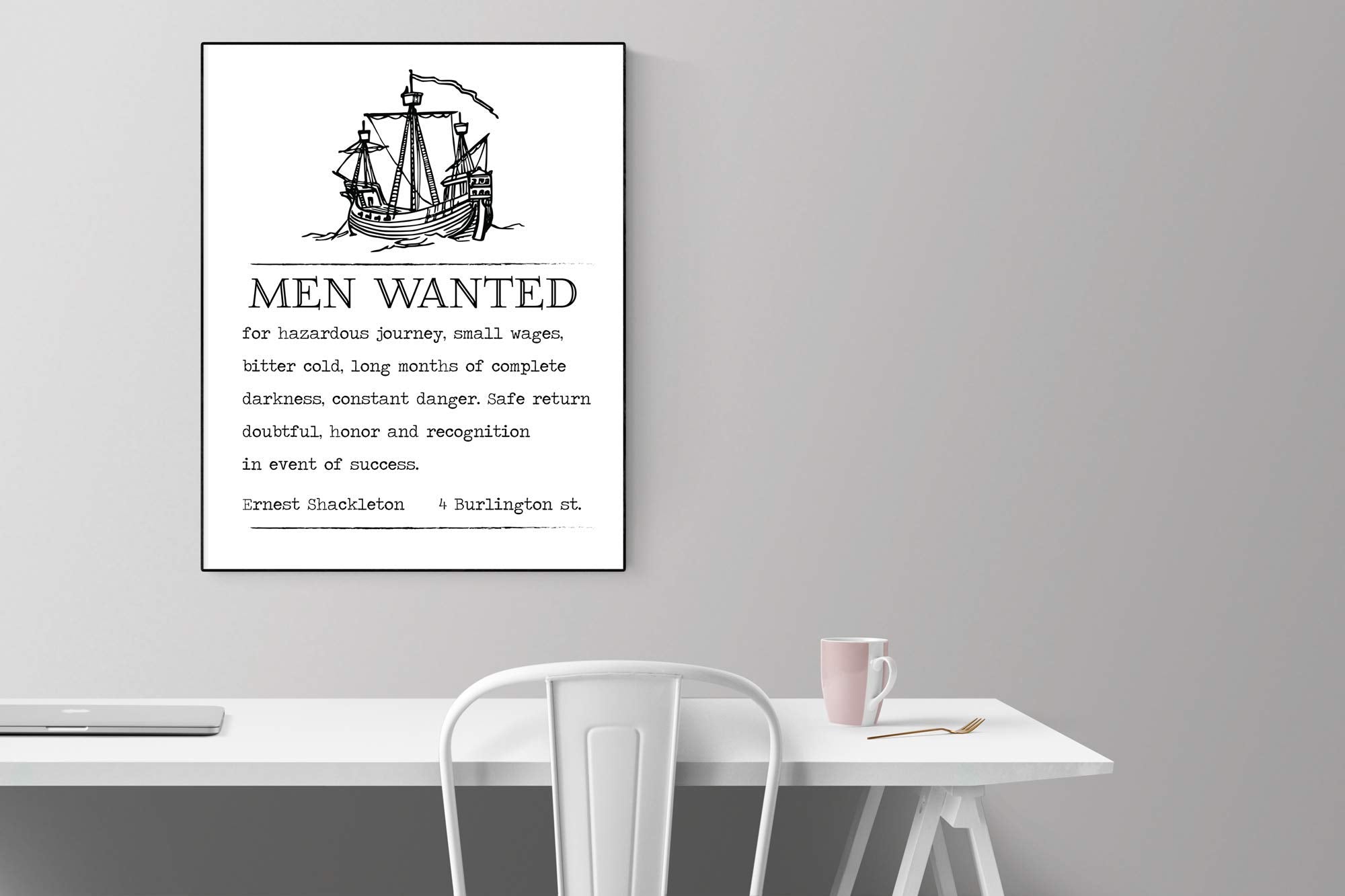 Ernest Shackleton Expedition Help Wanted Advertisement | Boat Art Print (11X14)