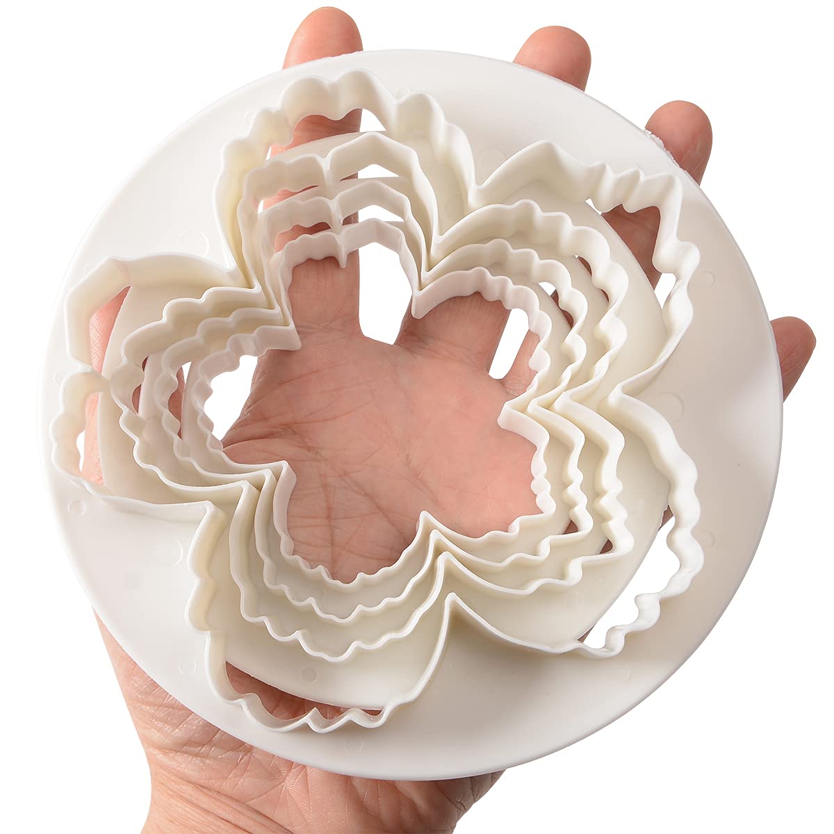 Sphtoeo Bigger Peony Petals Flower Cutter, Set Of 4Pcs Gum Paste Flowers Cake Decorating Cutter Fondant Mold Sugar Tools
