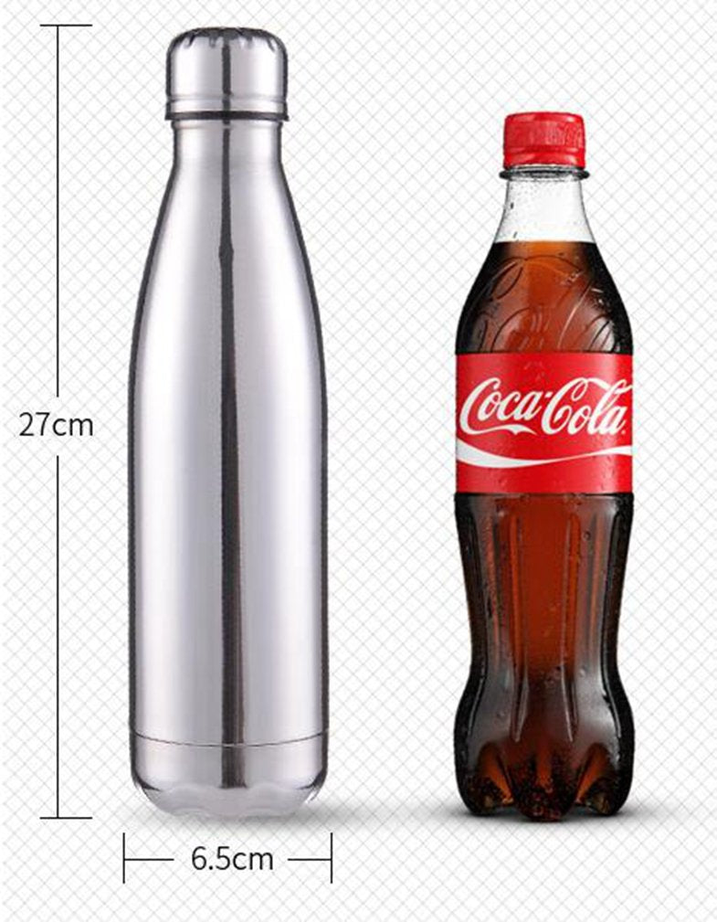 Jpojpo Vacuum Insulated Water Bottle, Insulated Cup Holder Plating Colorful 500Ml Stainless Steel Double Wall For Outdoor Sports