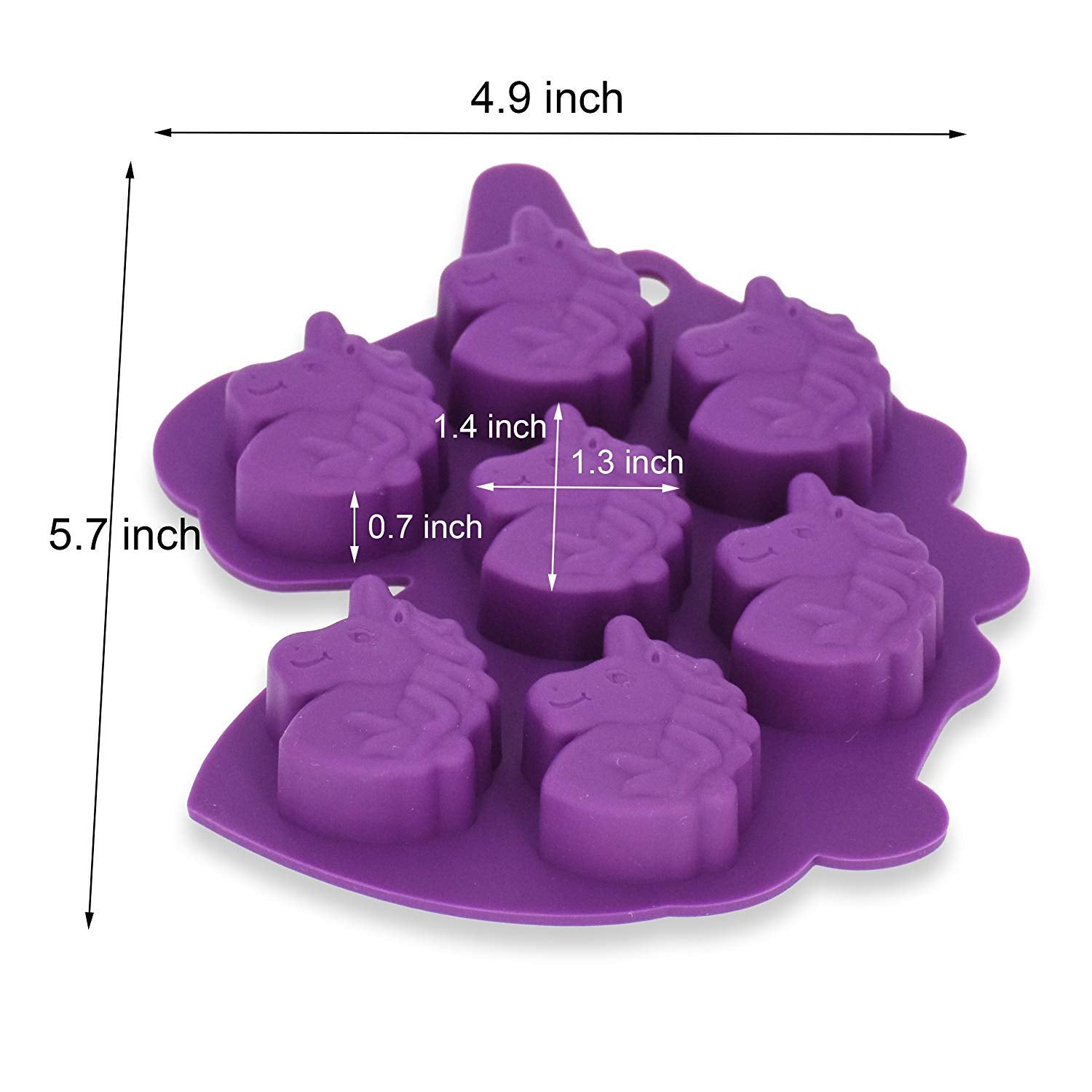 Fewo 2Pcs Mini Unicorn Head Ice Cube Tray, Unicorn Silicone Molds Set For Chocolate Candy Cake Cupcake Soap Baking Jello Cookie