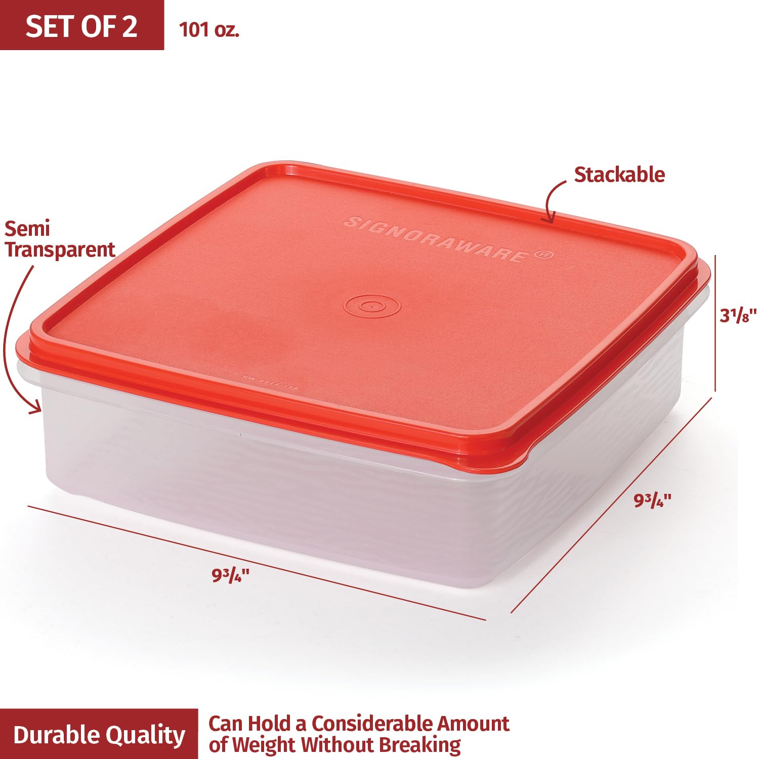 Plastic Storage Containers With Lids - 2-Pack 3L Cupcake Carrier - Leakproof Cookie Storage Containers Airtight - Bpa-Free Plast