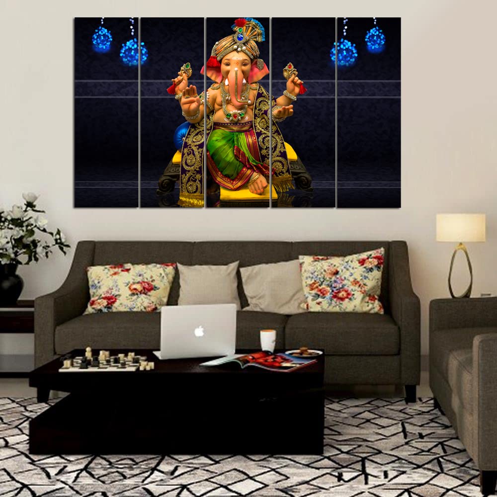 Maxstone Ganpati Decorative Photo Frame Wall Painting for Living Room, Bedroom, Home, Office, Drawing Room, Hotels Decor Wooden