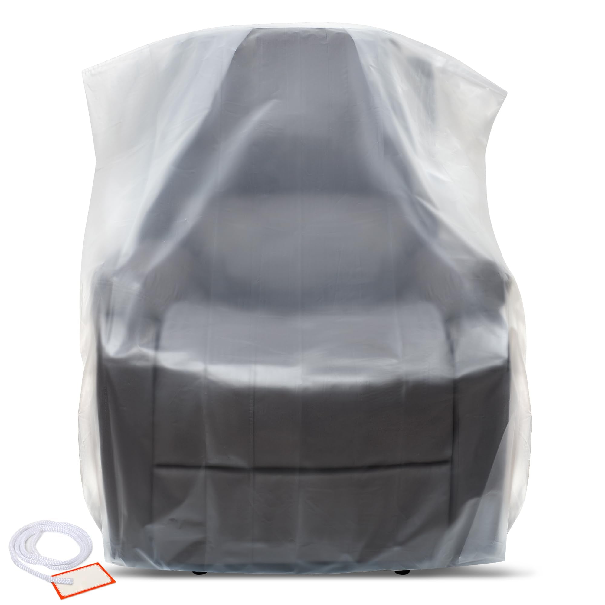 Plastic Furniture Covers For Moving Storage - Heavy-Duty Chair Cover Protectors, Waterproof & Dustproof Clear Moving Bags For Ar