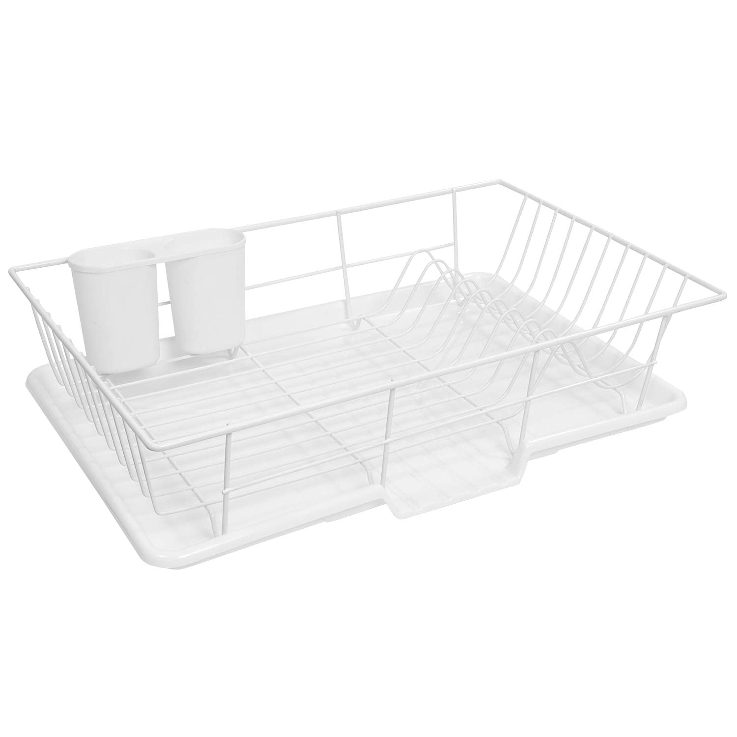 Sweet Home Collection Space-Saving 3-Piece Dish Drainer Rack Set: Efficient Kitchen Organizer For Quick Drying And Storage - Inc