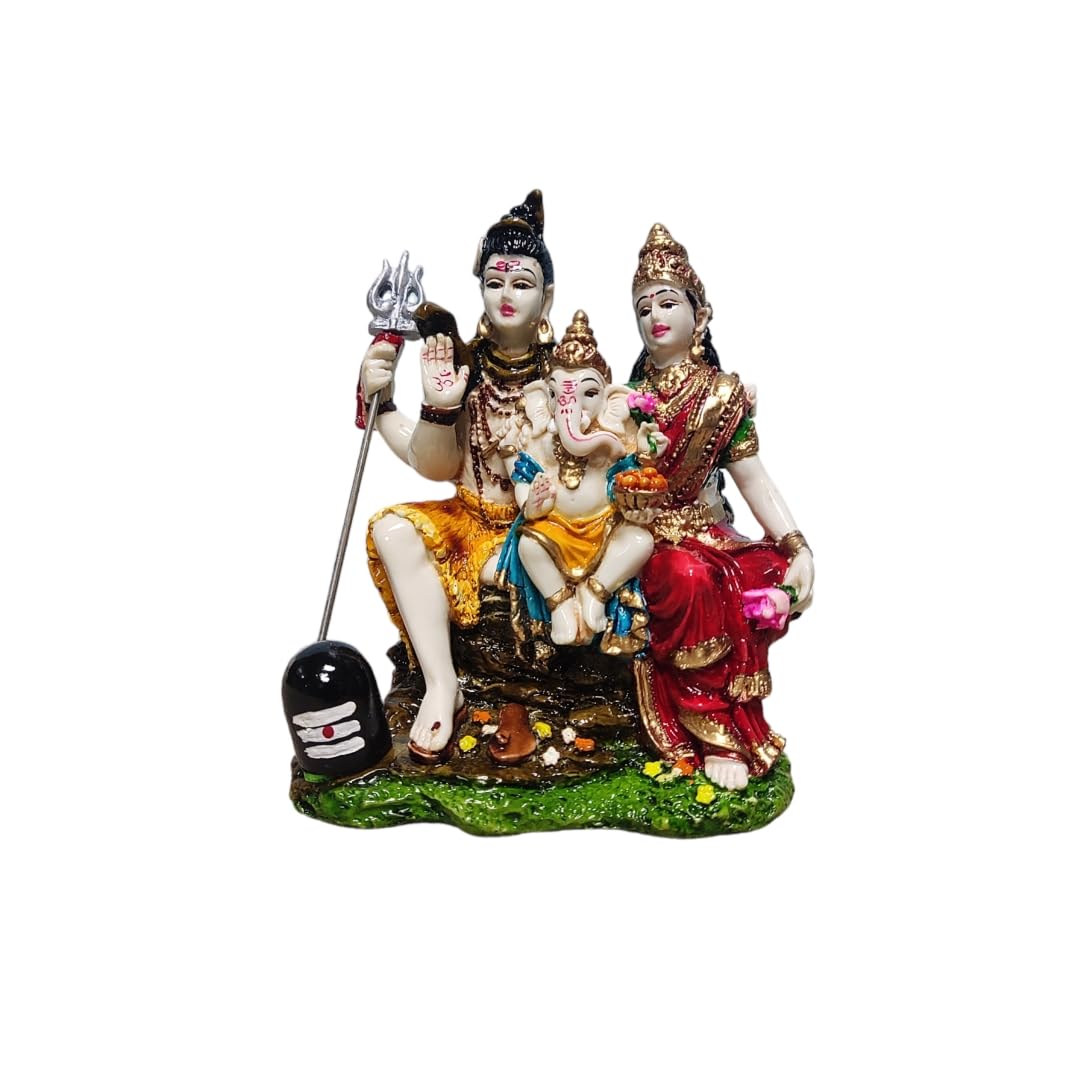 Pratima Shiv Parivar Murti Idol | Shiva Parvati - Shiv Parivar Bholenath Shankar Ganesh Family Murti Idol Statue Sculpture