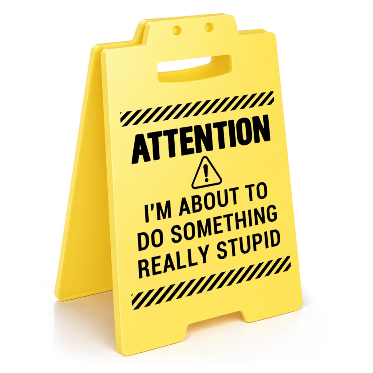 Funny Office Desk Decor Sign - Im About to Do Something Really Stupid Sign Home Office Decor - Fun Gag Gifts for Coworkers Coll