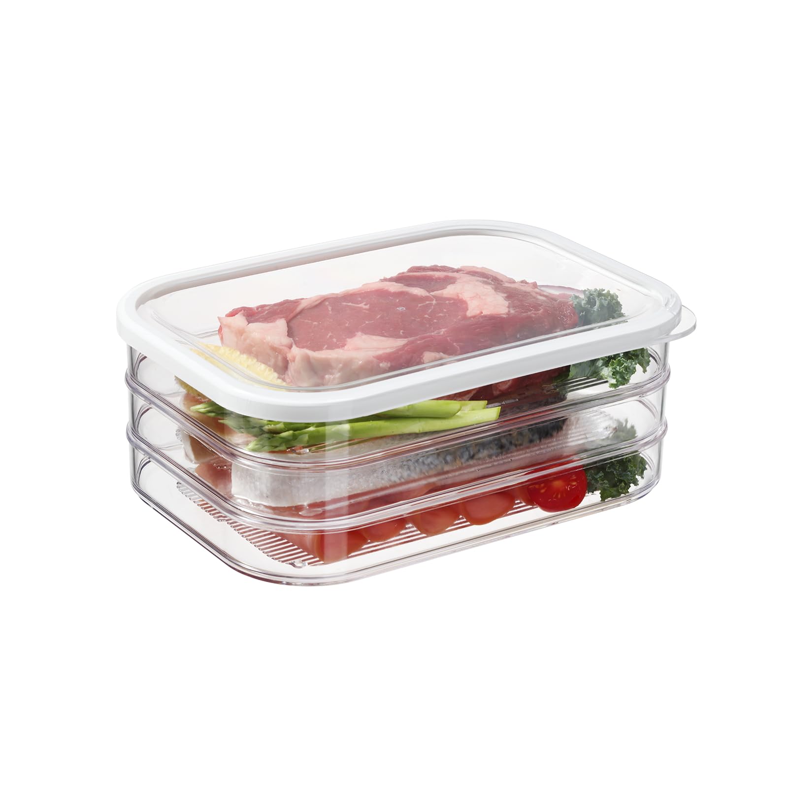 Bronkeeper Stackable Deli Meat Storage Container with Lids for Fridge