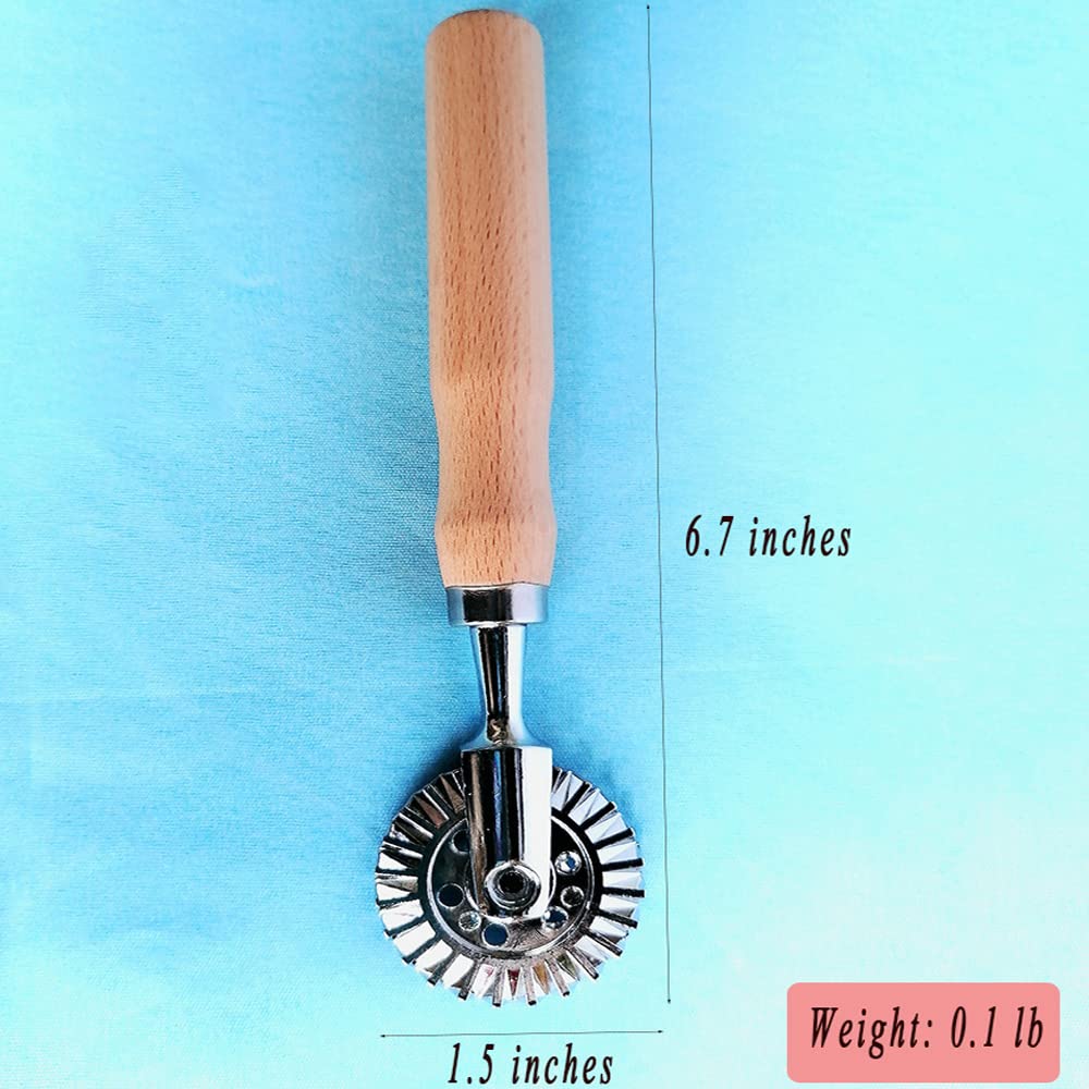 Mtomdy Pastry Wheel Cutter,Pastry And Pasta Cutter Wheel,For Ravioli, Pasta, Dumplings Lasagna, Pierogi - 6.7'' Diameter