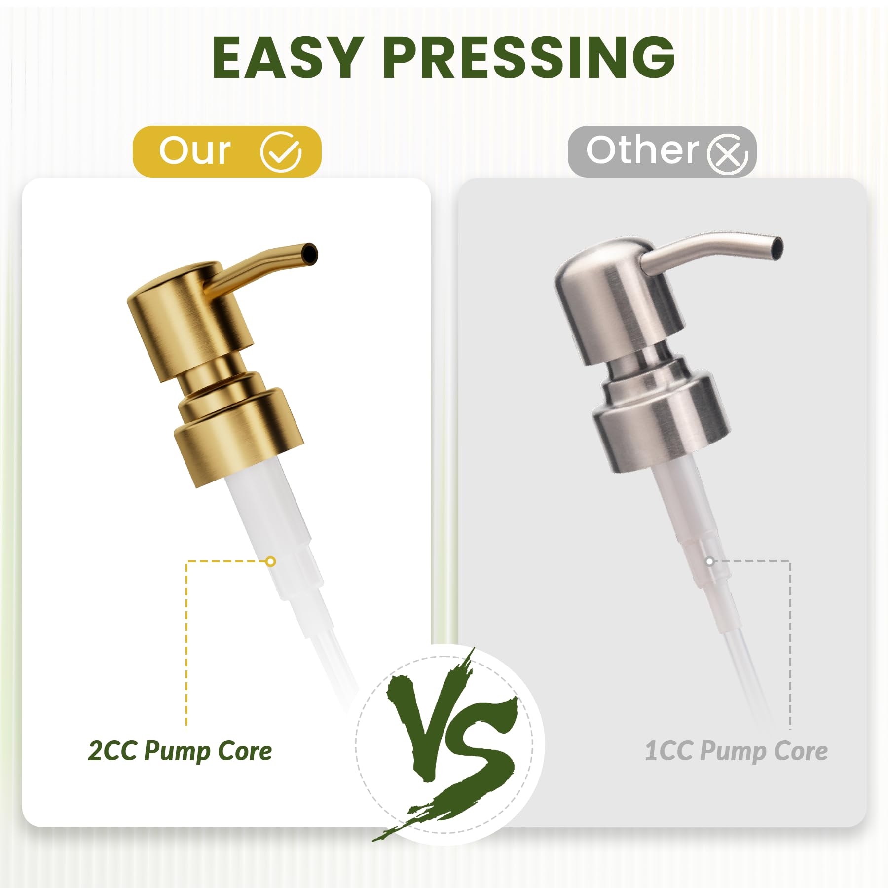 Amazerbath Soap Dispenser, 2 Pack Glass Soap Dispenser With Pump Stainless Steel, 17Oz Gold Hand Soap Dispenser, Clear Soap Disp