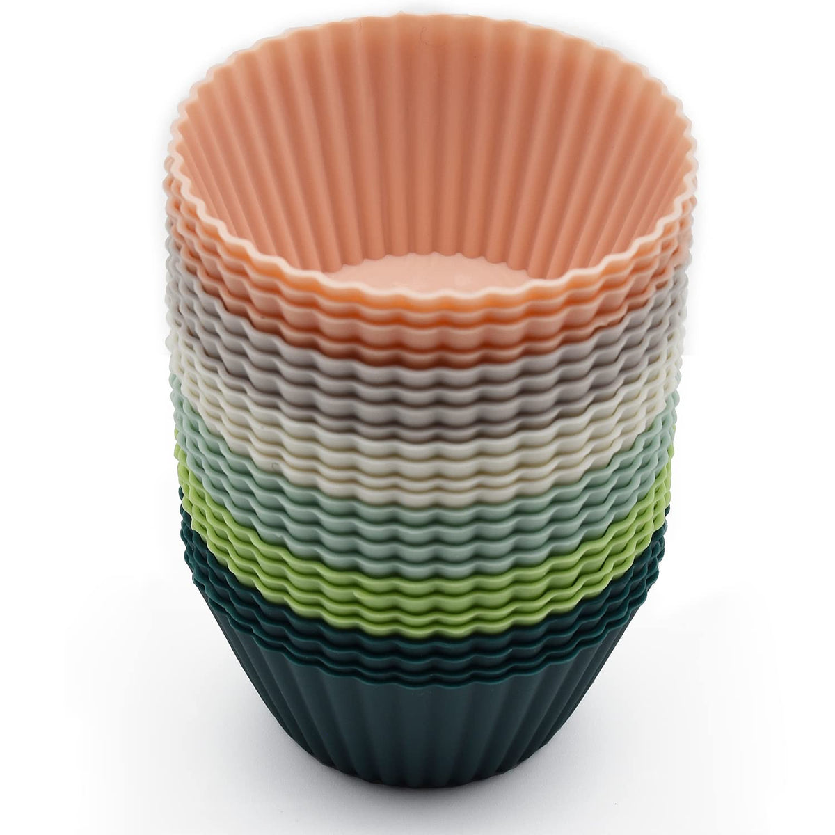 Reusable Silicone Cupcake Baking Cups 24 Pack, 2.75 Inch Silicone Baking Cups, Non-Stick Muffin Cupcake Liners For Party Hallowe