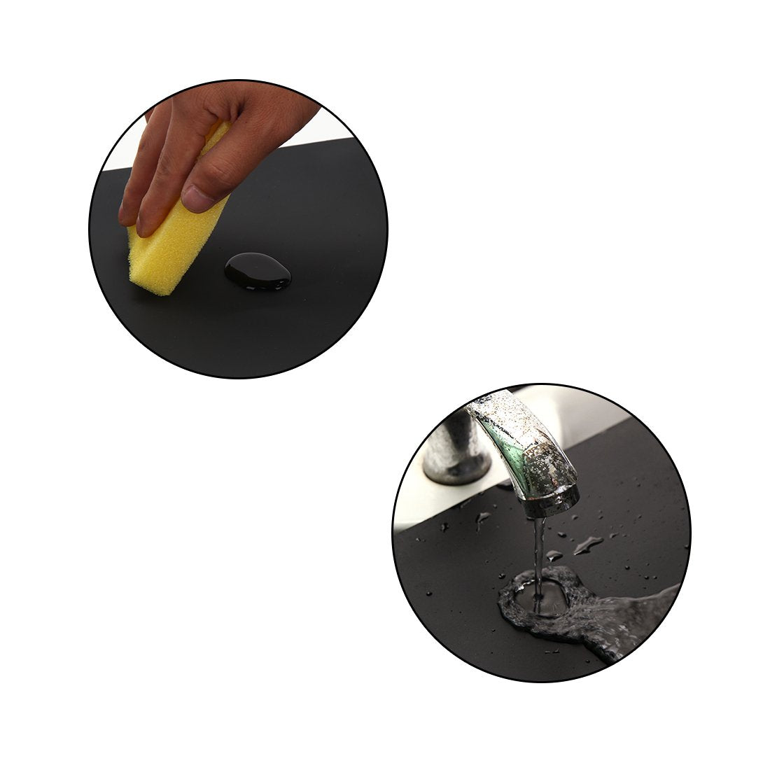 Max2Co 236 By 157Flexible Silicone Placemat Non Slip Waterproof Heat Resistant Dinner Table Black 2 Pcs