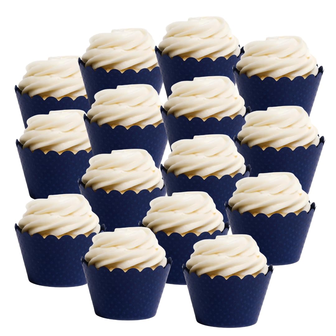 Dress My Cupcake Standard Navy Blue Cupcake Wrappers  Set of 100
