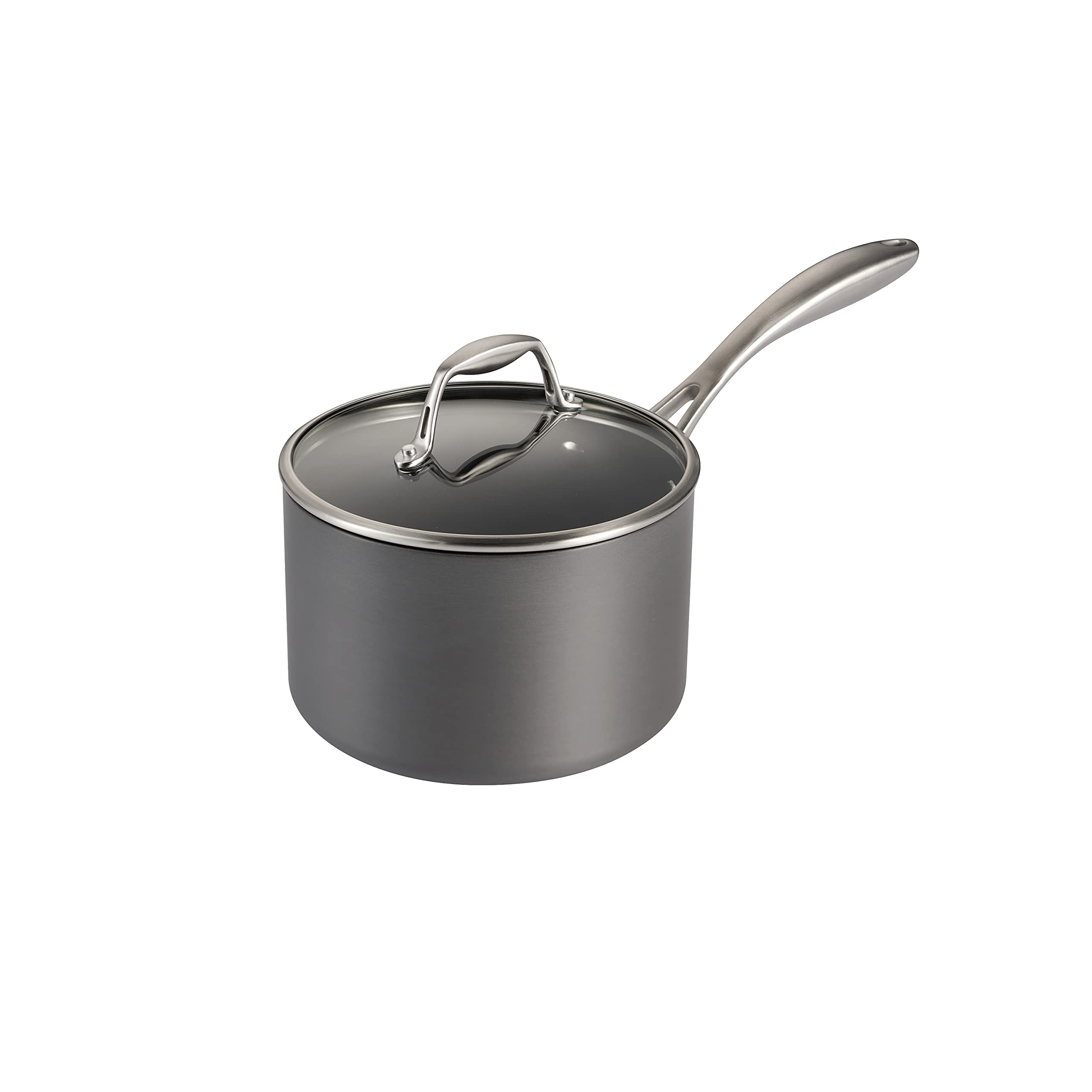 Tramontina Hard Anodized Non Stick 3-Quart Sauce Pan with Glass Lid, Oven Safe
