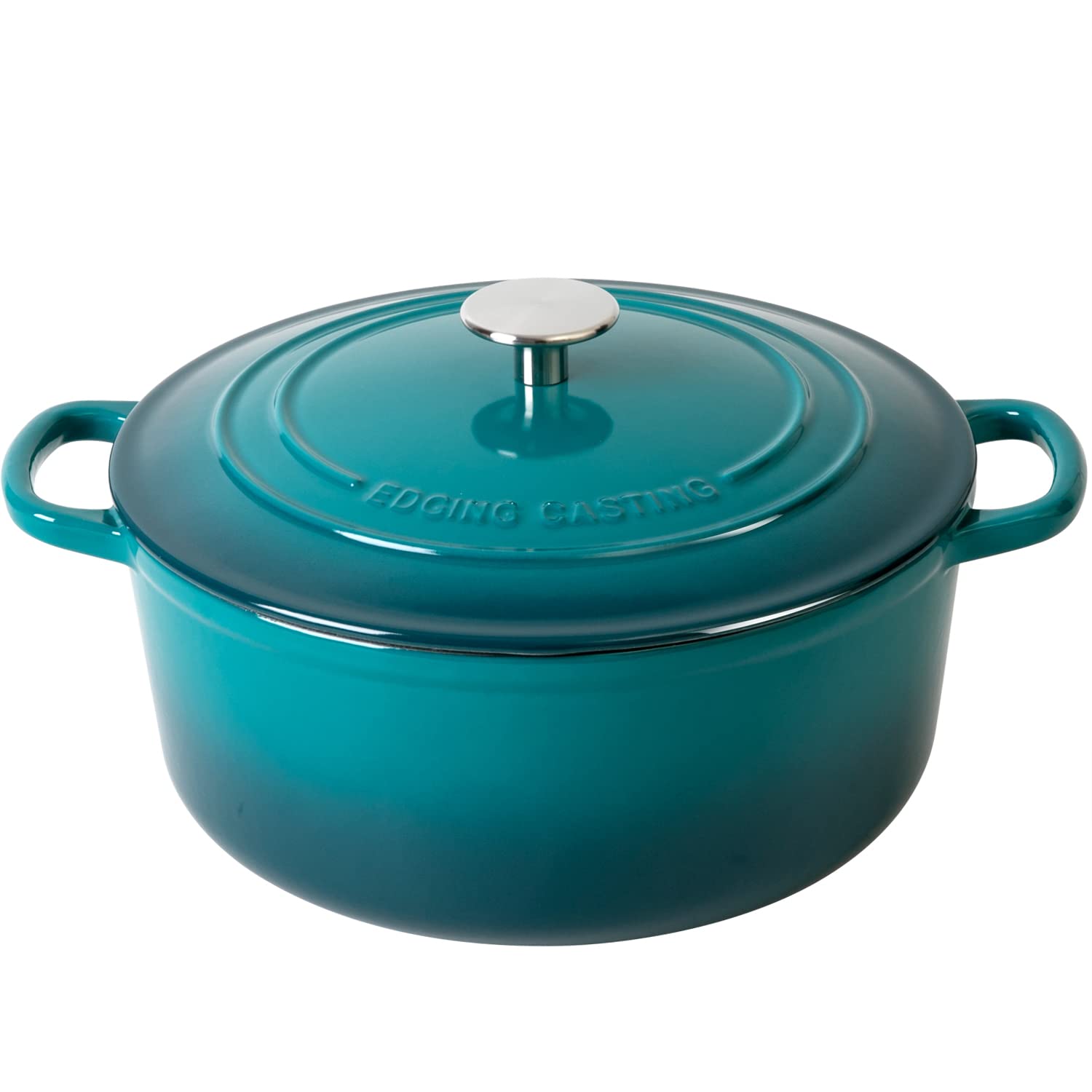 Edging Casting Enameled Cast Iron Dutch Oven Pot With Lid, 5.5 Quart, For Bread Baking, Cooking, Sage Green